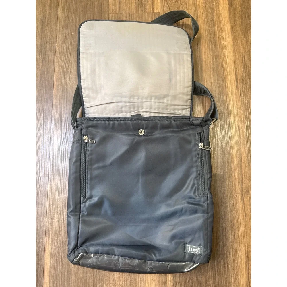 Lug Gray Crossbody Bag Messenger Bag Grey Quilted Nylon Travel Utility